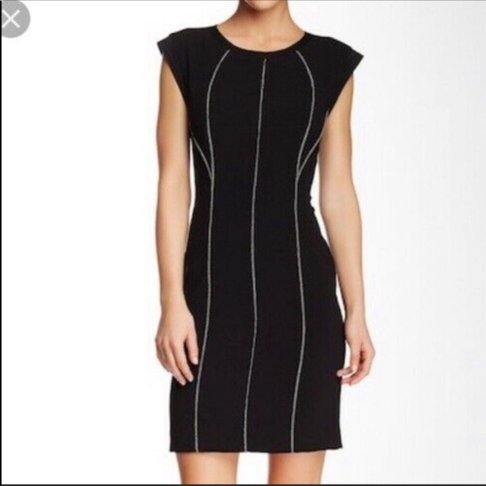 REBECCA TAYLOR Black Dress Chain accents